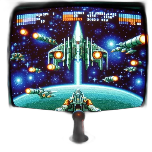 pixel art, outer space, old-school, arcade transparent PNG cut-out