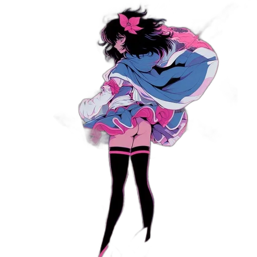 dress, staff, flower, creature transparent PNG cut-out