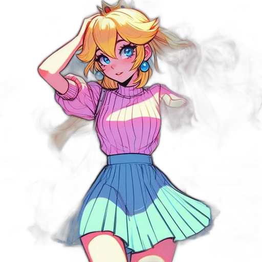dress, staff, jacket, vaporwave transparent PNG cut-out