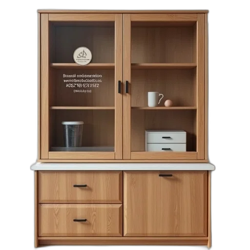 furniture, wooden, cabinet, glass transparent PNG cut-out