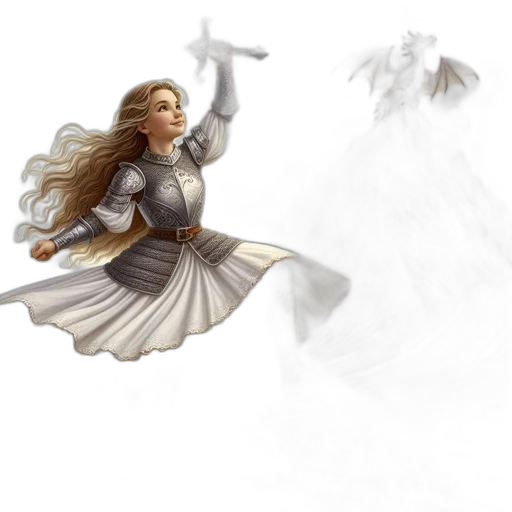sword, dress, staff, dragon transparent PNG cut-out