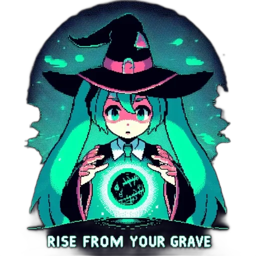 hat, dress, creature, pixel art transparent PNG cut-out