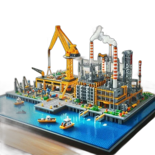 lego, model, industrial, scene transparent PNG cut-out