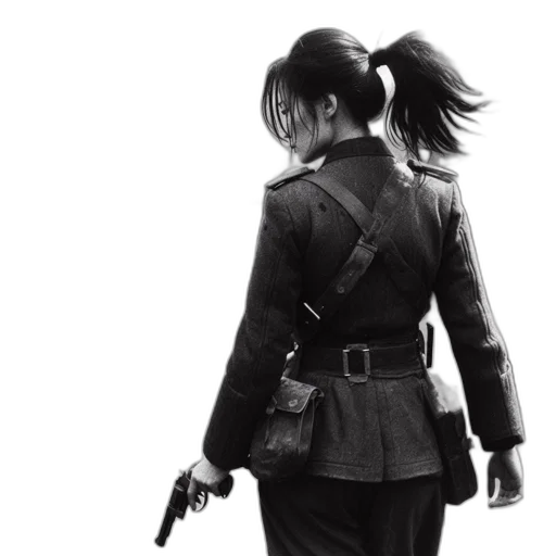 weapon, jacket, staff, concept art transparent PNG cut-out