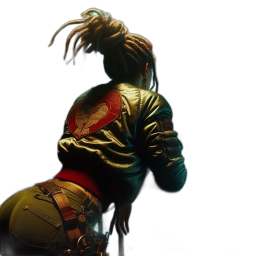 jacket, weapon, mask, staff transparent PNG cut-out