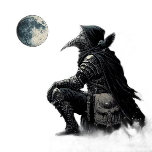 mask, jacket, dragon, sword transparent PNG cut-out