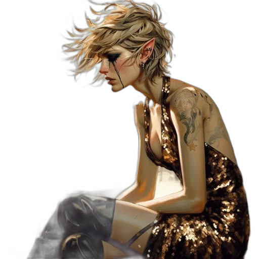 dress, jewelry, concept art, watercolor transparent PNG cut-out