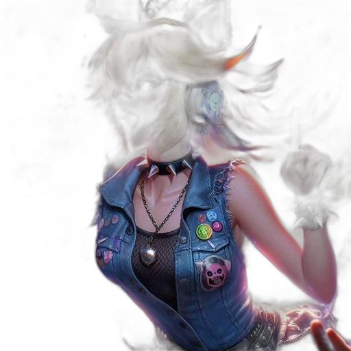 jacket, dress, mask, hair transparent PNG cut-out