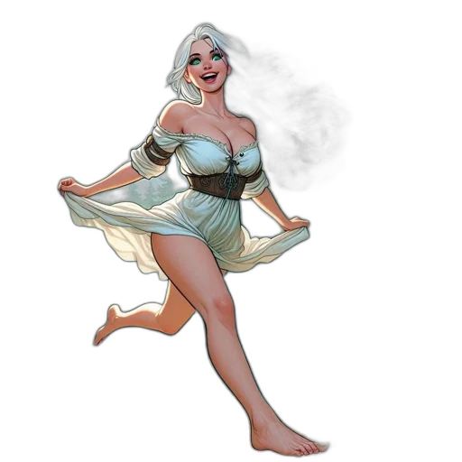 dress, staff, concept art, fantasy art transparent PNG cut-out