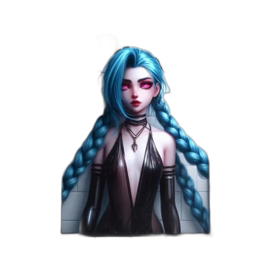 jacket, hair, dress, staff transparent PNG cut-out