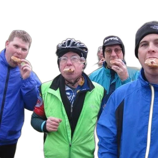 group, men, jackets, hats transparent PNG cut-out