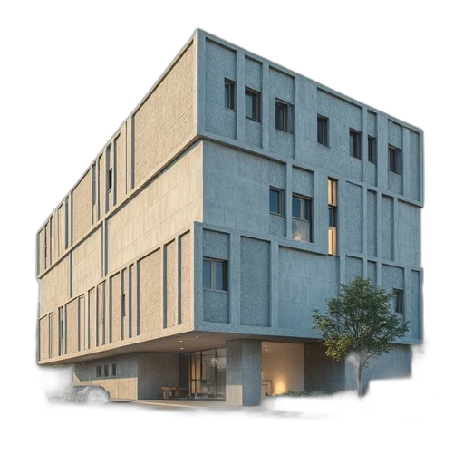 building, 3d render, concept art, photorealistic transparent PNG cut-out