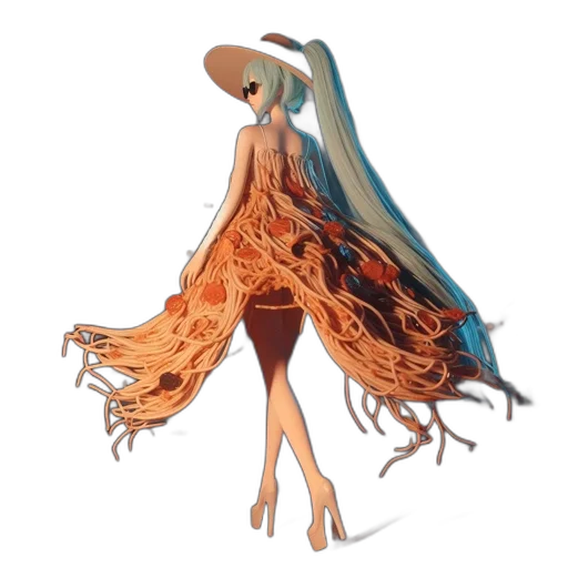 dress, hair, creature, jacket transparent PNG cut-out