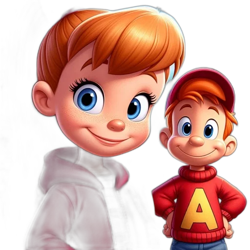 face, animal, 3d render, cartoon transparent PNG cut-out