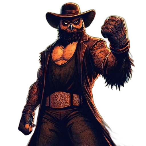 animal, mask, jacket, comic book art transparent PNG cut-out
