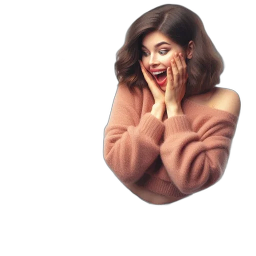 jacket, face, jewelry, hat transparent PNG cut-out