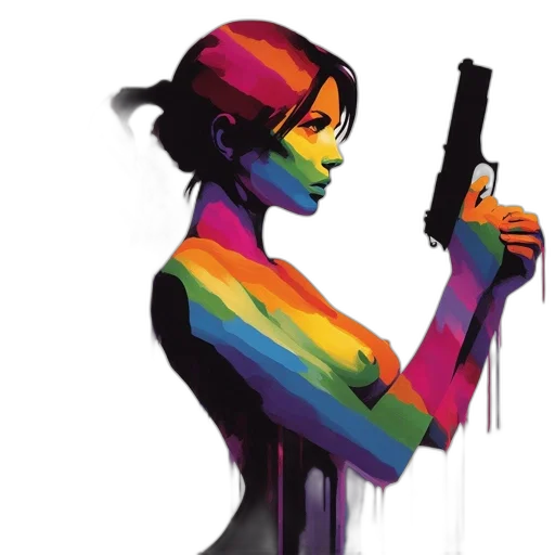 weapon, concept art, cyberpunk, pixel art transparent PNG cut-out