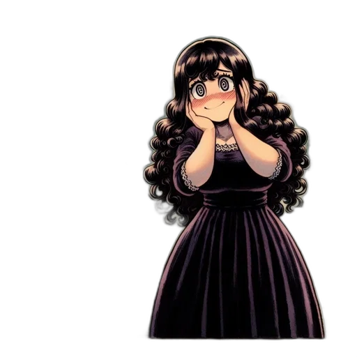 dress, crown, hair, concept art transparent PNG cut-out