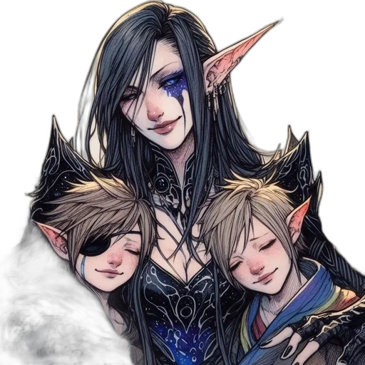 fantasy art, concept art, watercolor, pixel art transparent PNG cut-out