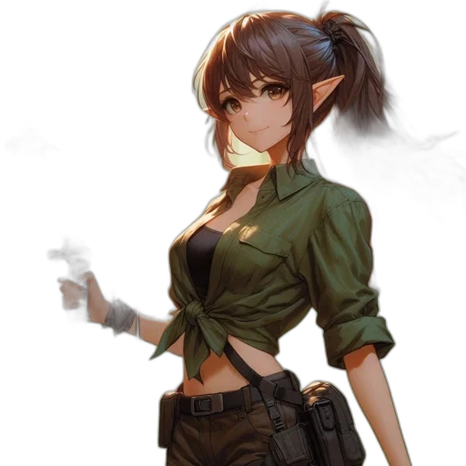 weapon, staff, jacket, dress transparent PNG cut-out