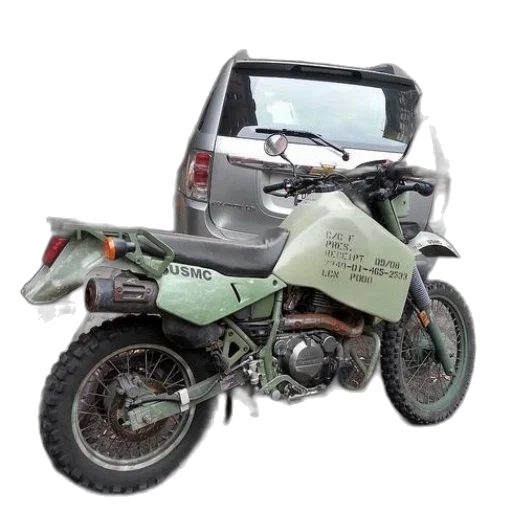 green, motorcycle, usmc, written transparent PNG cut-out