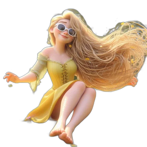 hair, dress, 3d render, concept art transparent PNG cut-out