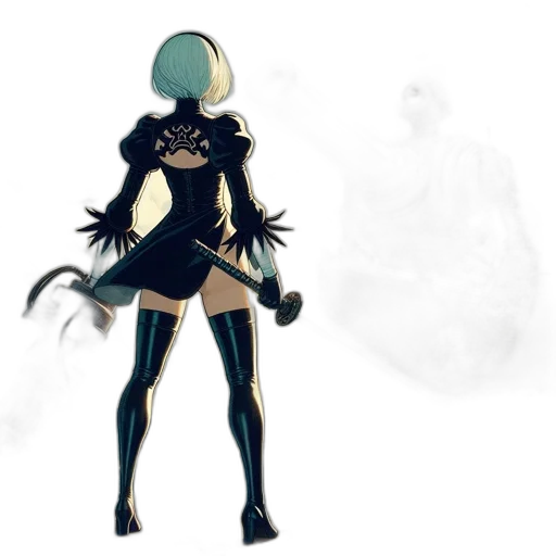 mask, creature, dress, staff transparent PNG cut-out
