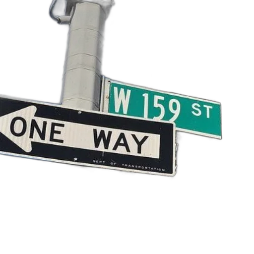 3d render, city street, one, way transparent PNG cut-out