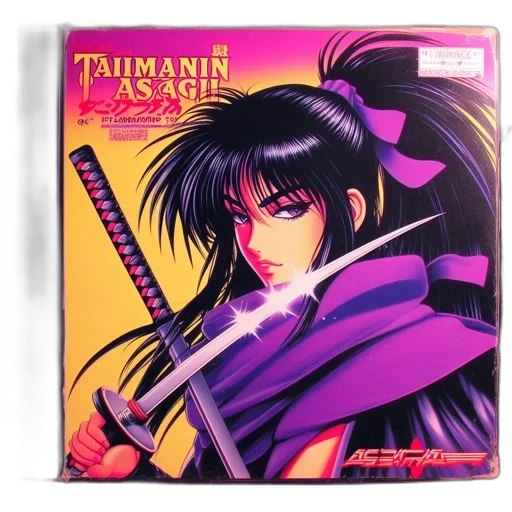 vaporwave, comic book art, concept art, anime transparent PNG cut-out