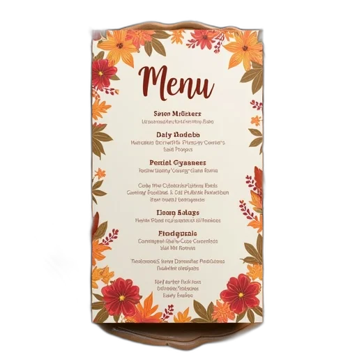 food, earth tones, menu, card transparent PNG cut-out
