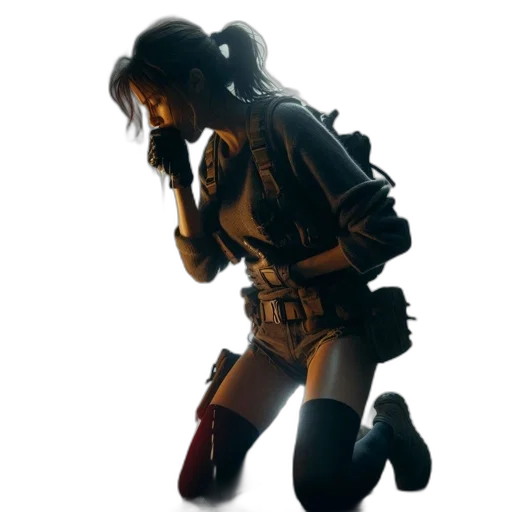 weapon, jacket, staff, robot transparent PNG cut-out