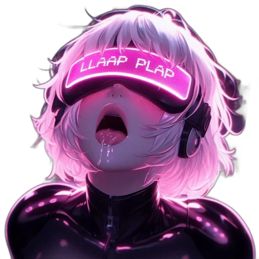 mask, cyberpunk, vaporwave, anime transparent PNG cut-out