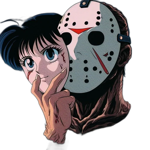 mask, face, creature, comic book art transparent PNG cut-out