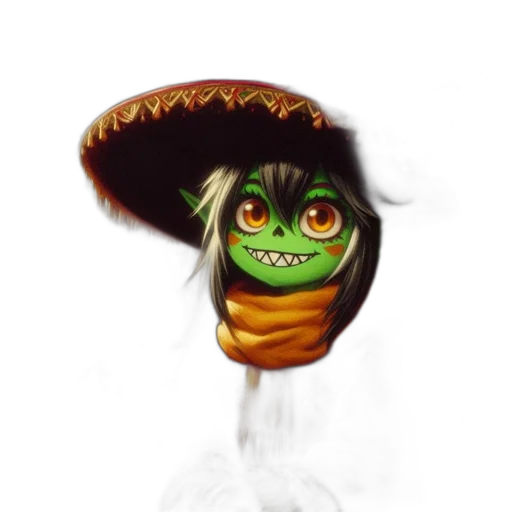 hat, mask, staff, face transparent PNG cut-out