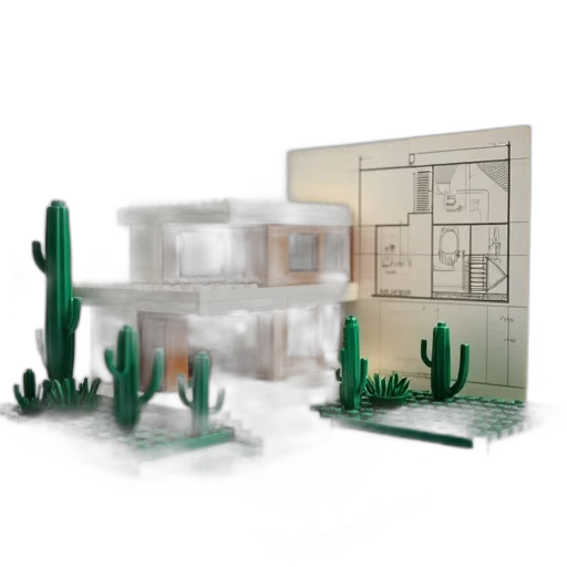 building, furniture, 3d render, concept art transparent PNG cut-out
