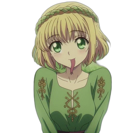 flower, dress, staff, face transparent PNG cut-out