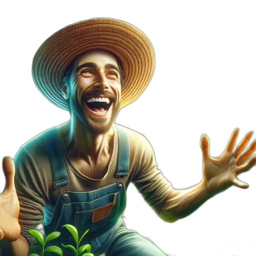 hat, face, staff, creature transparent PNG cut-out