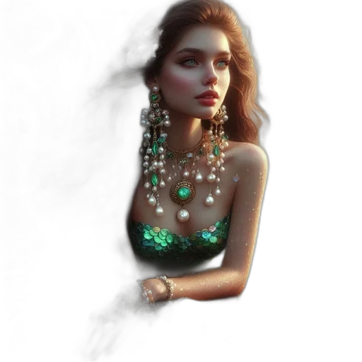 jewelry, dress, crown, fantasy art transparent PNG cut-out