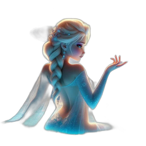 dress, crown, creature, staff transparent PNG cut-out
