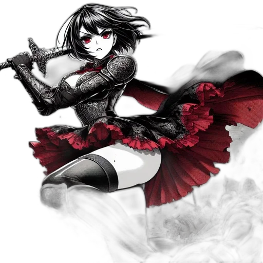 dress, weapon, fantasy art, concept art transparent PNG cut-out