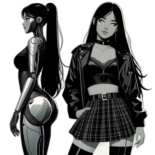 dress, jacket, comic book art, concept art transparent PNG cut-out