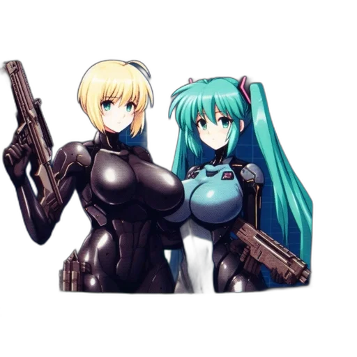robot, weapon, anime, pixel art transparent PNG cut-out