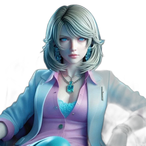 jacket, face, concept art, 3d render transparent PNG cut-out