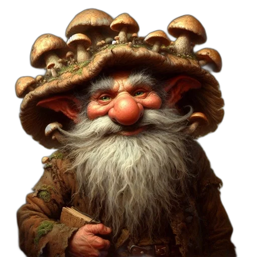 face, hat, staff, fantasy art transparent PNG cut-out