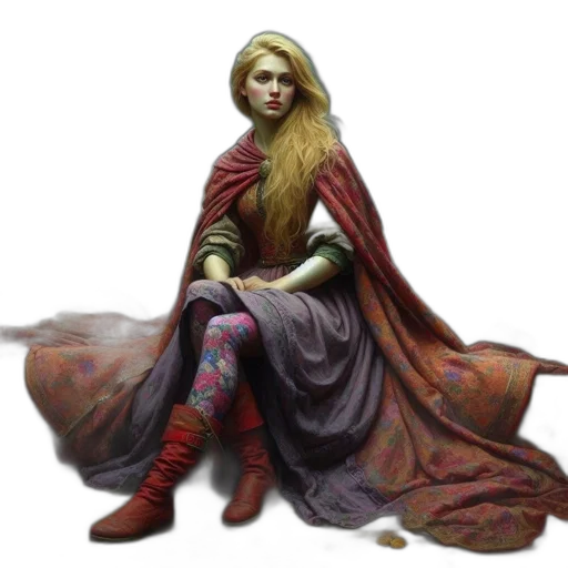 dress, staff, fantasy art, concept art transparent PNG cut-out