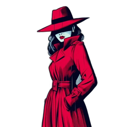 dress, hat, jacket, staff transparent PNG cut-out