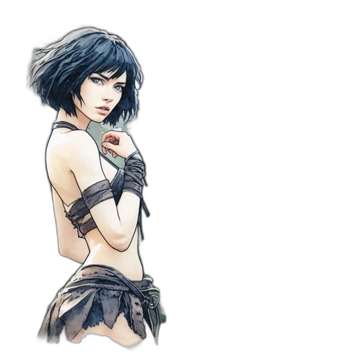 dress, weapon, staff, concept art transparent PNG cut-out