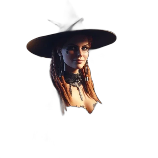 hat, staff, hair, crown transparent PNG cut-out