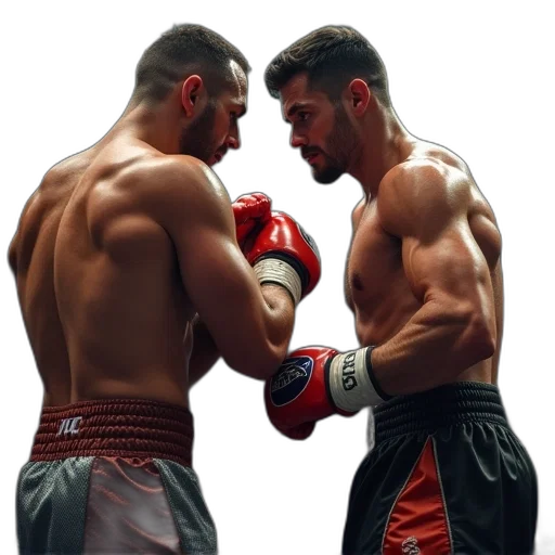 photorealistic, oil painting, fight, middleweight transparent PNG cut-out