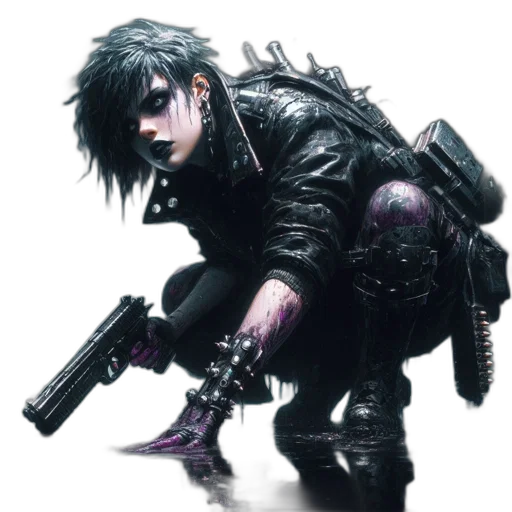 weapon, jacket, cyberpunk, concept art transparent PNG cut-out